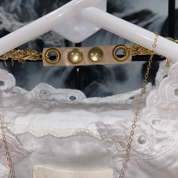 Layered Labrodorite necklace with Swarovski crystal embellished cross pendant. - Picture 3 of 7